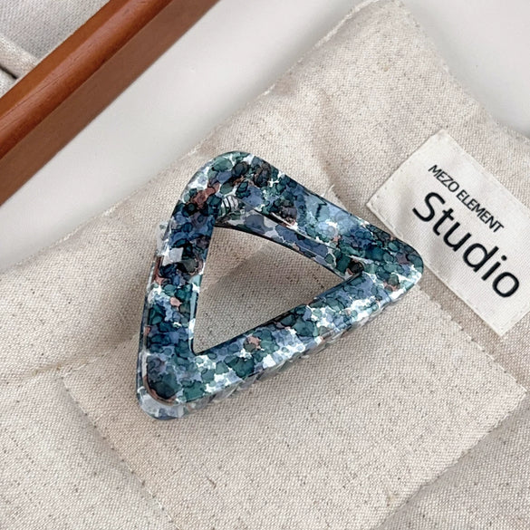 Hair Shark Clip Pc Material Geometric Style Handmade Triangle Hollow Design