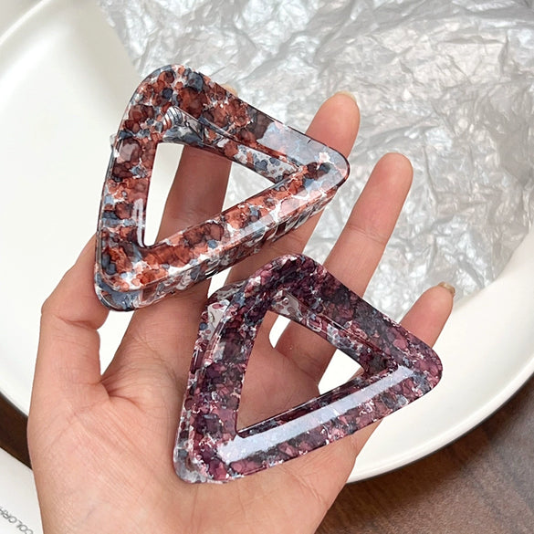 Hair Shark Clip Pc Material Geometric Style Handmade Triangle Hollow Design