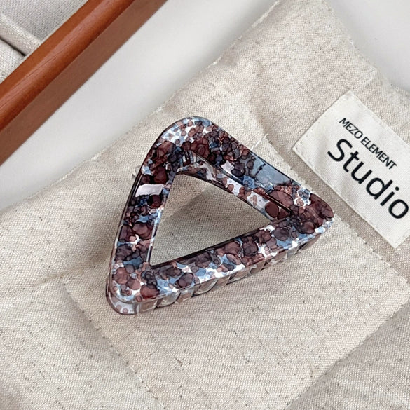 Hair Shark Clip Pc Material Geometric Style Handmade Triangle Hollow Design