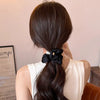 Hair Strap Rubber Fabric Handmade High Elasticity Natural Style Pearl Large Intestine Hair Ring