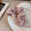 Hair Strap Rubber Fabric Handmade High Elasticity Natural Style Pearl Large Intestine Hair Ring