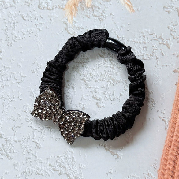 Hair Tie Bow High Elasticity Mixed Materials Handmade Retro Hair Accessory