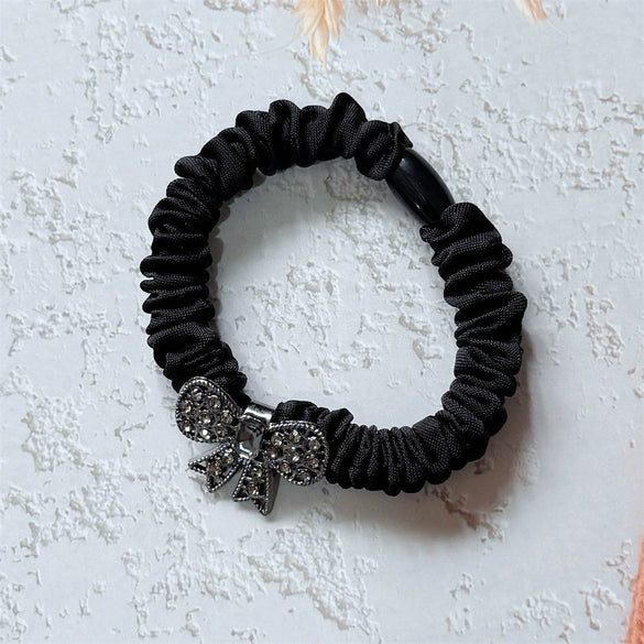 Hair Tie Bow High Elasticity Mixed Materials Handmade Retro Hair Accessory