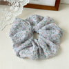 Hair Tie Chiffon Fabric Fresh Floral Handmade For Women
