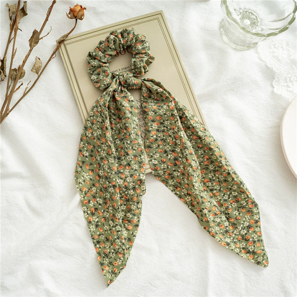 Hair Tie Cloth Horsetail Floral Ribbon Large Bowel Ring Style Headwear Seiko Craft