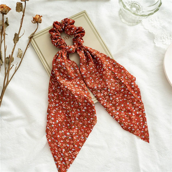 Hair Tie Cloth Horsetail Floral Ribbon Large Bowel Ring Style Headwear Seiko Craft