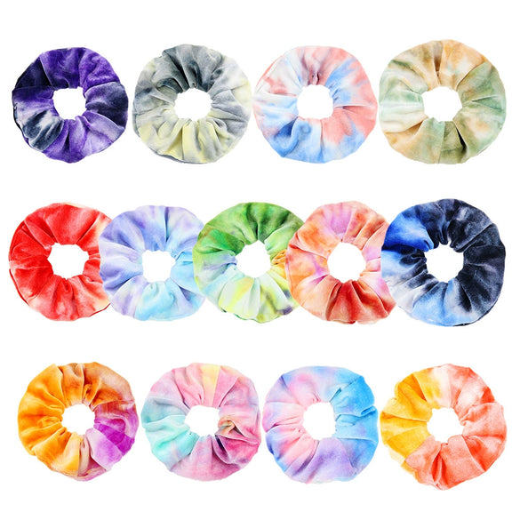 Hair Tie Cloth Velvet Tiedye Printed And Dyed Handmade Round Shape