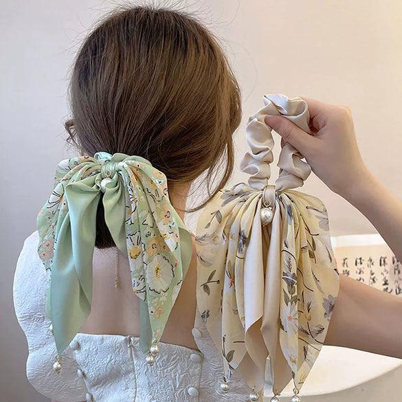 Hair Tie Fabric Handmade Bow Tie Rope Women's Ponytail Hair Accessory With High Elasticity