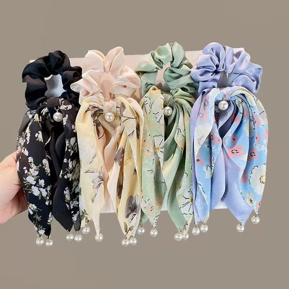 Hair Tie Fabric Handmade Bow Tie Rope Women's Ponytail Hair Accessory With High Elasticity