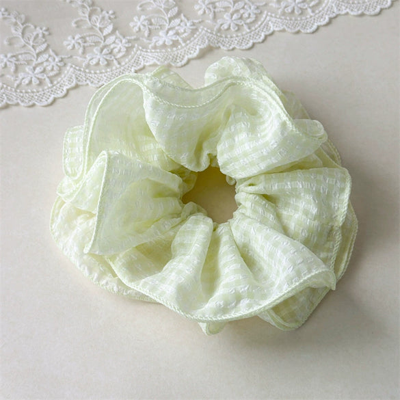 Hair Tie Fabric Handmade Floral Edge Scrunchie For Women