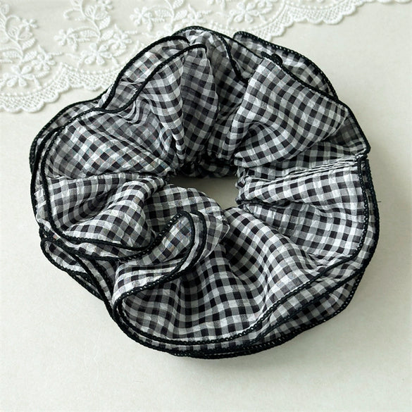 Hair Tie Fabric Handmade Floral Edge Scrunchie For Women