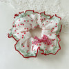 Hair Tie Fabric Sweet Cherry Bow Handmade High Elasticity