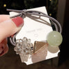 Hair Tie Female Adult Rubber Band Headwear Crystal Bead Hair Rope Hair Ring Mixed Material Handmade 2024 New Style
