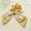 Hair Tie Floral Doublelayered Bow Fabric Sweet High Elasticity Seiko For Women