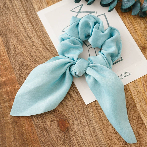 Hair Tie Headband Headdress Cloth Simple Solid Color Knotted Rabbit Ears Tassels Seiko