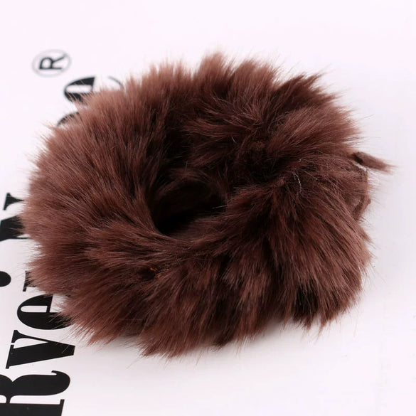 Hair Tie Headwear Imitation Rabbit Hair Solid Color Plush Fur Ball Handmade