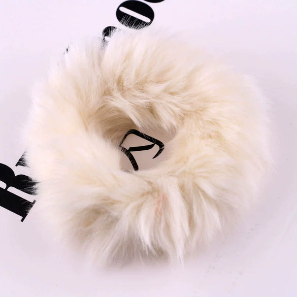 Hair Tie Headwear Imitation Rabbit Hair Solid Color Plush Fur Ball Handmade