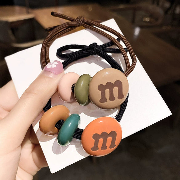 Hair Tie Ponytail Holder Hair Accessory For Women Handmade Plastic Resin High Elasticity