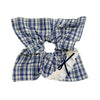 Hair Tie Rope Fabric Handmade Blue Check Bow Large Intestine Style