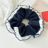 Hair Tie Rope Fabric Handmade Blue Check Bow Large Intestine Style