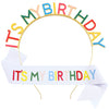 Hairband And Crown Set For Girls Birthday Zinc Alloy And Glitter Cloth Electroplated And Hot Stamped Characters