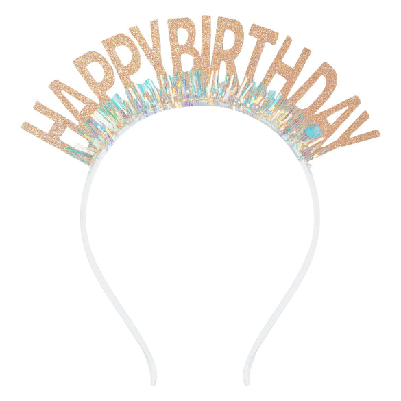 Hairband Gold Powder Cut Unisex Birthday Letters Numbers Text Hair Accessories