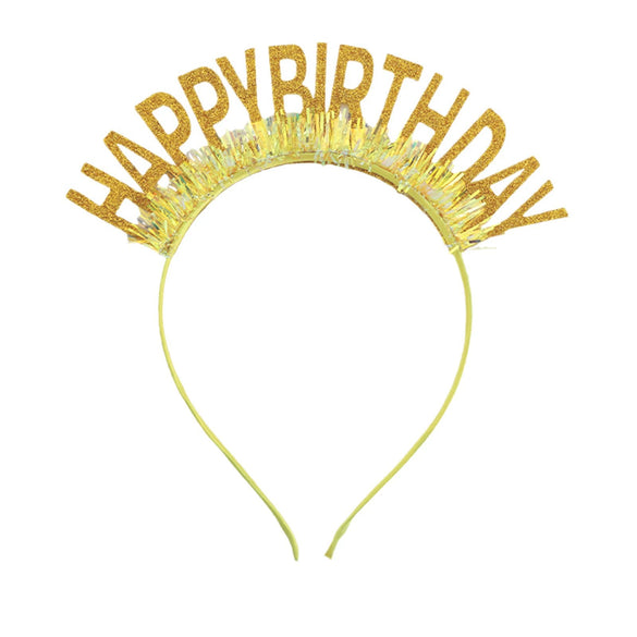 Hairband Gold Powder Cut Unisex Birthday Letters Numbers Text Hair Accessories