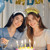 Hairband Gold Powder Cut Unisex Birthday Letters Numbers Text Hair Accessories