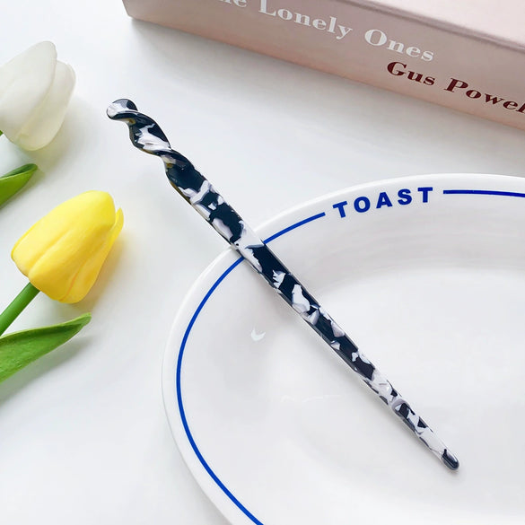 Hairpin Acetic Acid Plate Retro Spiral Pattern Hair Accessories