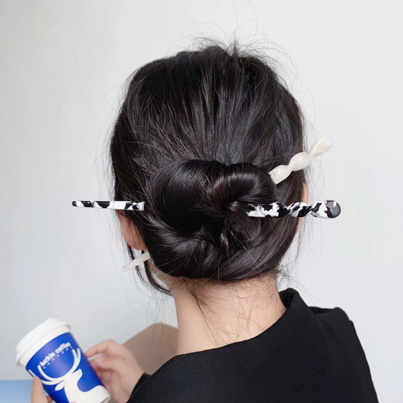 Hairpin Acetic Acid Plate Retro Spiral Pattern Hair Accessories