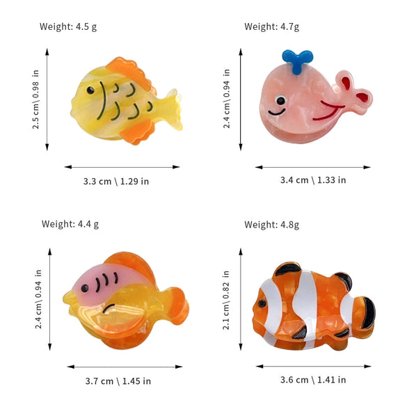 Hairpin Acetic Acid Sea Life Animals Handmade Mini Clip For Girls
