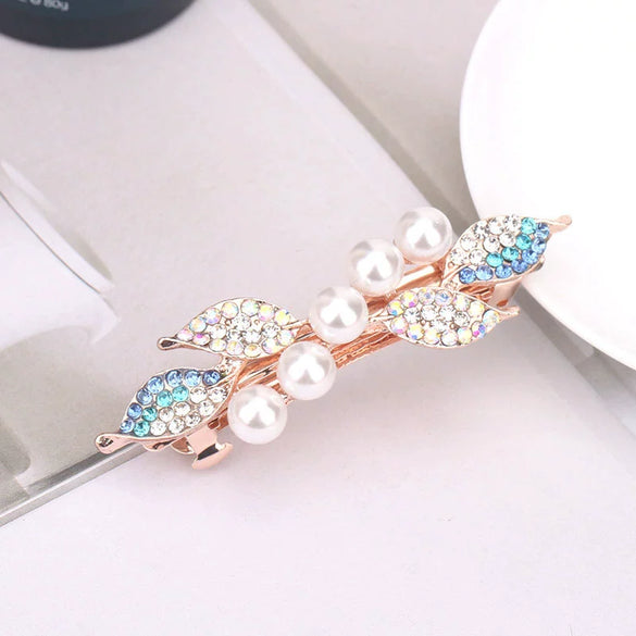 Hairpin Alloy Electroplating Three Layer Electroplating Bow Rhinestone Women's Hair Accessories