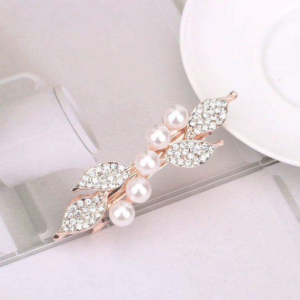 Hairpin Alloy Electroplating Three Layer Electroplating Bow Rhinestone Women's Hair Accessories
