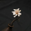 Hairpin Natural Pearl Wooden Ebony Antique Flowers Handmade