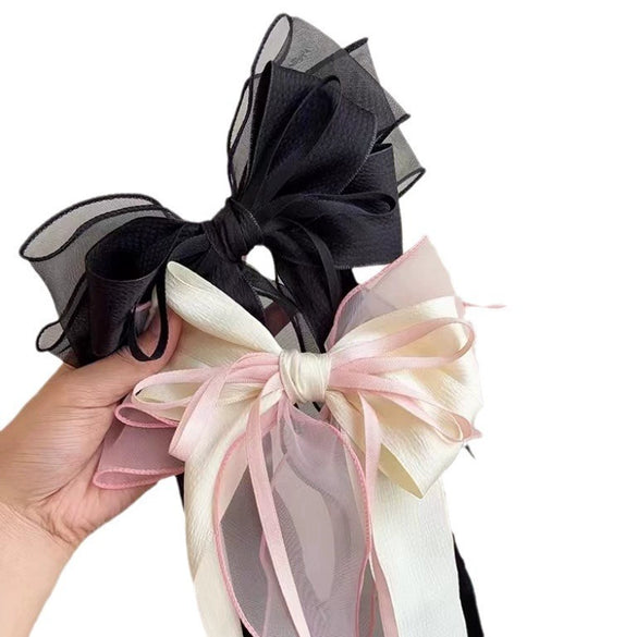 Hairpin Polyester Cotton Little Fresh Style Purely Handmade Bow Spring Clip Women's Accessories