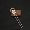 Hairpin Sandalwood Pearl Geometric Retro Handmade