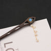 Hairpin Sandalwood Pearl Geometric Retro Handmade