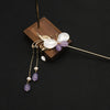 Hairpin Sandalwood Pearl Geometric Retro Handmade