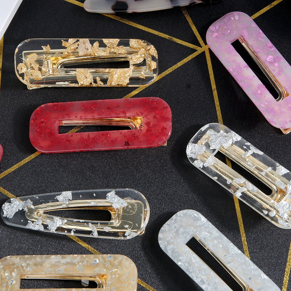 Hairpin Side Clip Acetate Acrylic Handmade Fashion Geometric Women's Hair Accessories