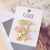 Hairpin Side Clip Metal Inlaid With Gold Starry Sky Wings Design For Girls