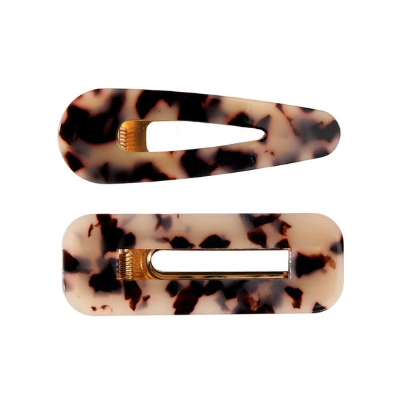 Hairpin Side Clip Set Acetate Plate Acrylic Resin Electroplating Minimalist Geometric Hair Accessories