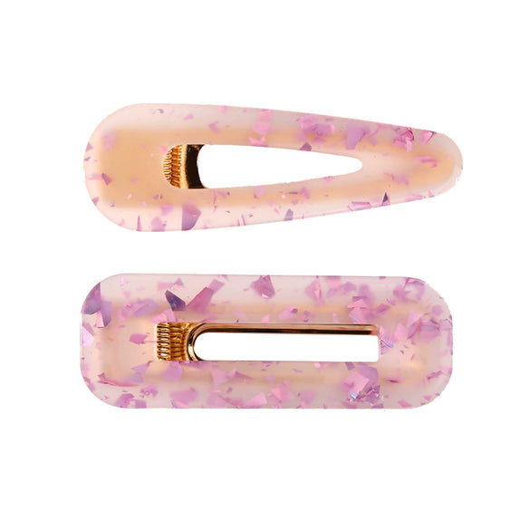 Hairpin Side Clip Set Acetate Plate Acrylic Resin Electroplating Minimalist Geometric Hair Accessories
