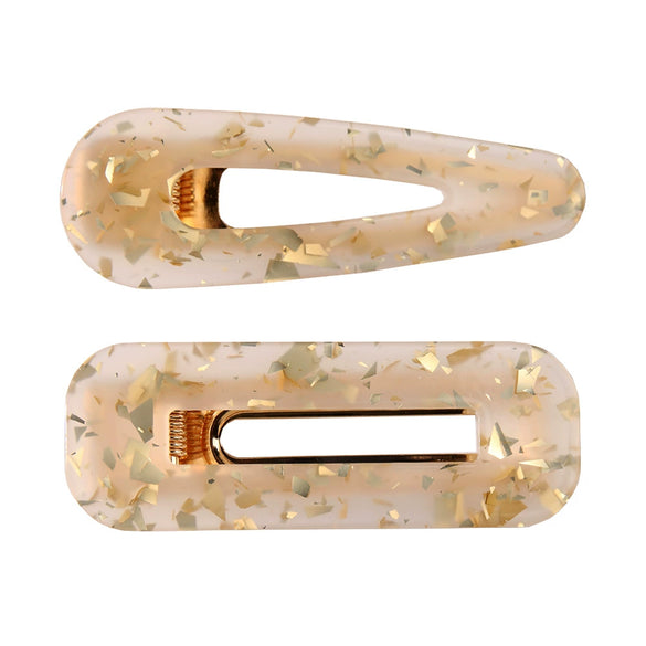 Hairpin Side Clip Set Acetate Plate Acrylic Resin Electroplating Minimalist Geometric Hair Accessories