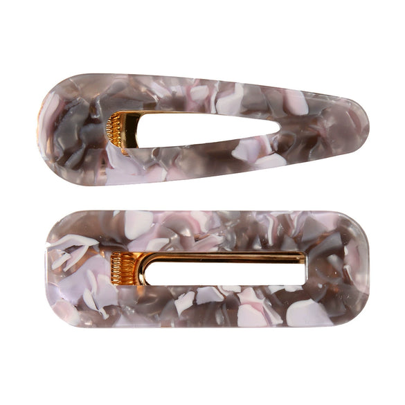 Hairpin Side Clip Set Acetate Plate Acrylic Resin Electroplating Minimalist Geometric Hair Accessories
