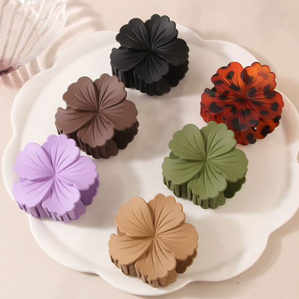 Hairpin Women's Curly Flower Style Paint Treatment Highgrade Shark Clip Hair Accessories