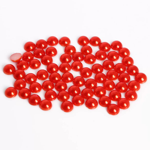 Half Face Hair Accessories Abs Imitation Pearl Semicircle Flat Bottom Diy Handmade Bow