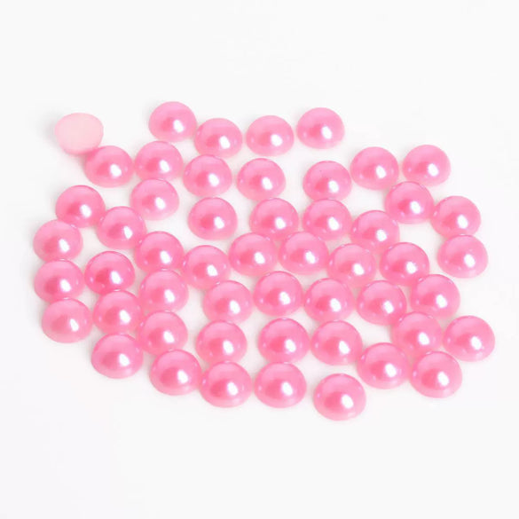 Half Face Hair Accessories Abs Imitation Pearl Semicircle Flat Bottom Diy Handmade Bow