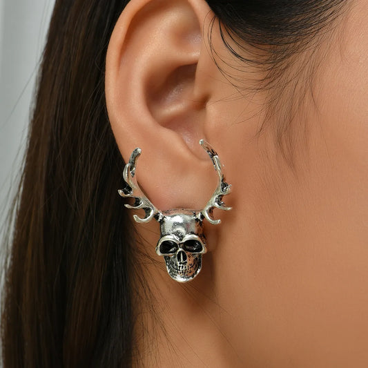 Halloween Alloy Antlers Skull Earrings Wholesale Nihaojewelry