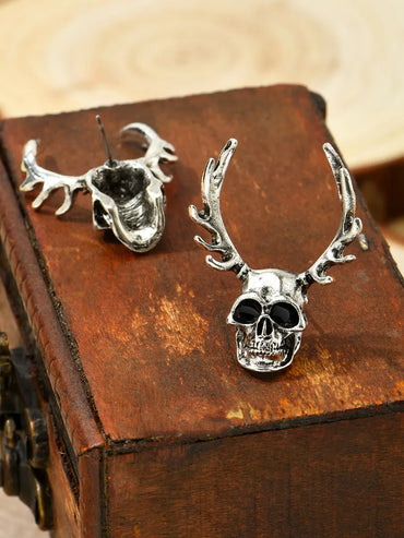 Halloween Alloy Antlers Skull Earrings Wholesale Nihaojewelry