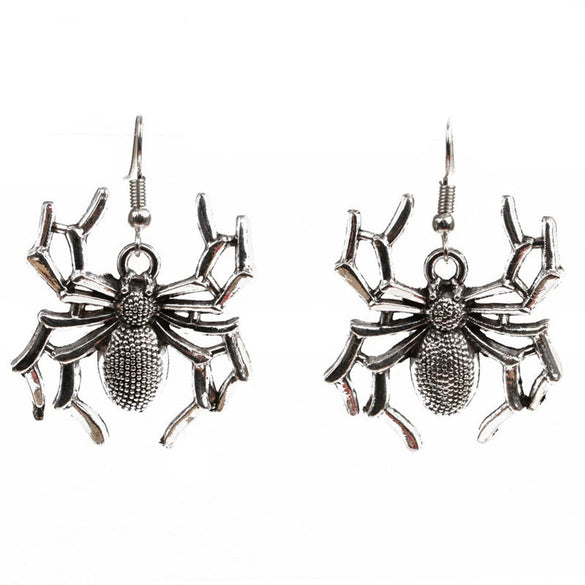 Halloween Alloy Earrings With Skull Palm Eye And Spider Patterns